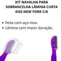 Kit Navalha Para Sobrancelha Lâmina Curta Kiss New York C/6 Rbtb02br