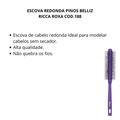 Escova Redonda Pinos Belliz Ricca Roxa