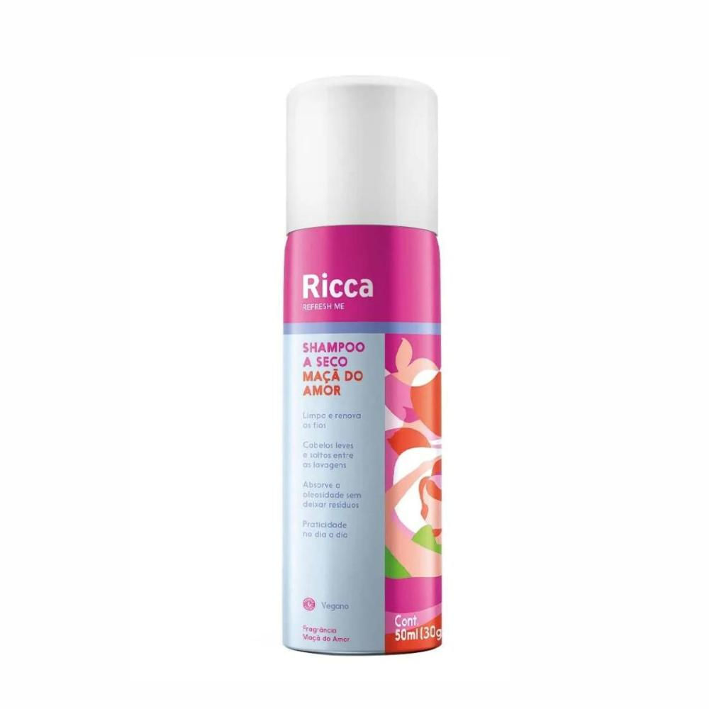 Shampoo A Seco Ricca Refresh Me Maça do Amor 50ml