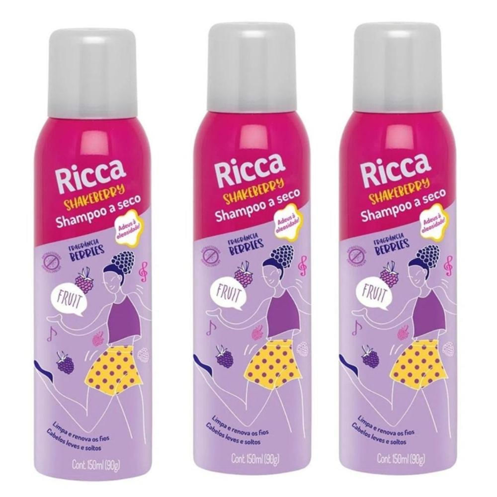 Kit Shampoo A Seco Belliz Ricca Shakeberry C/3 150ml