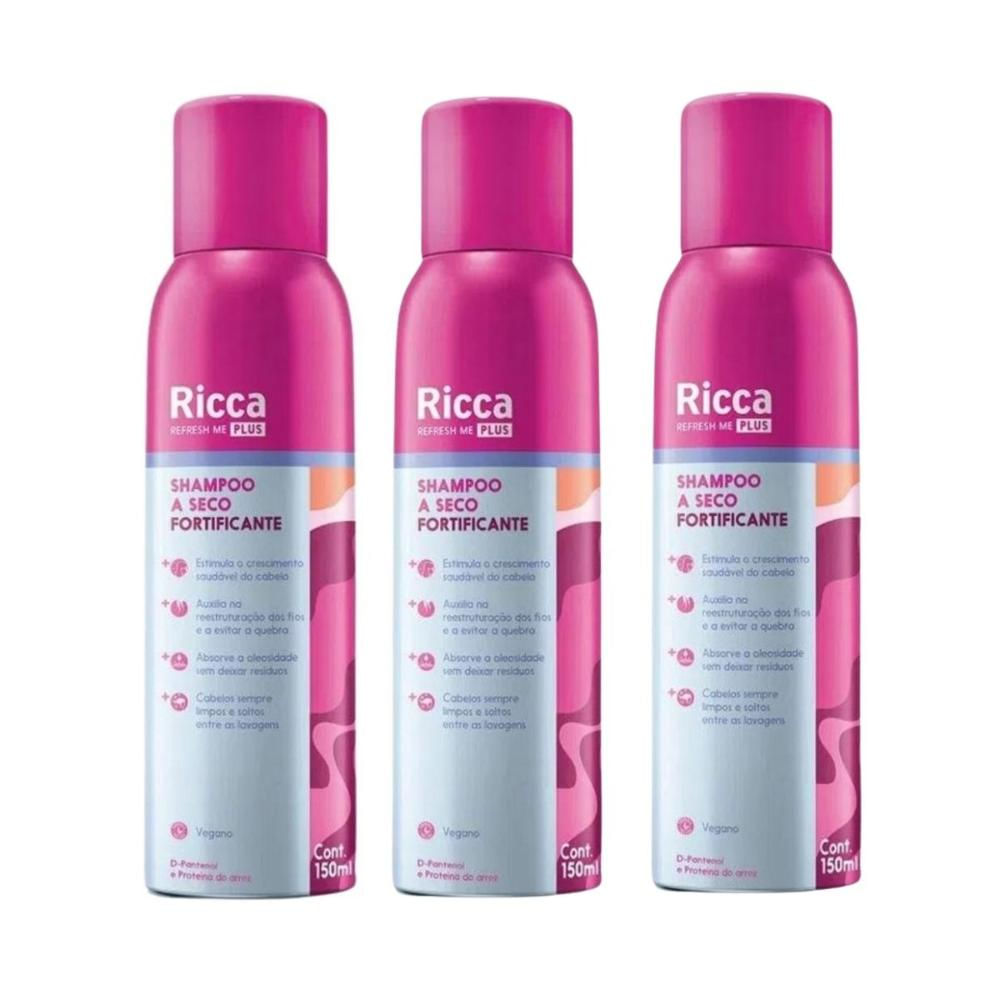 Kit Shampoo A Seco Fortificante Belliz Ricca Refresh Me Plus