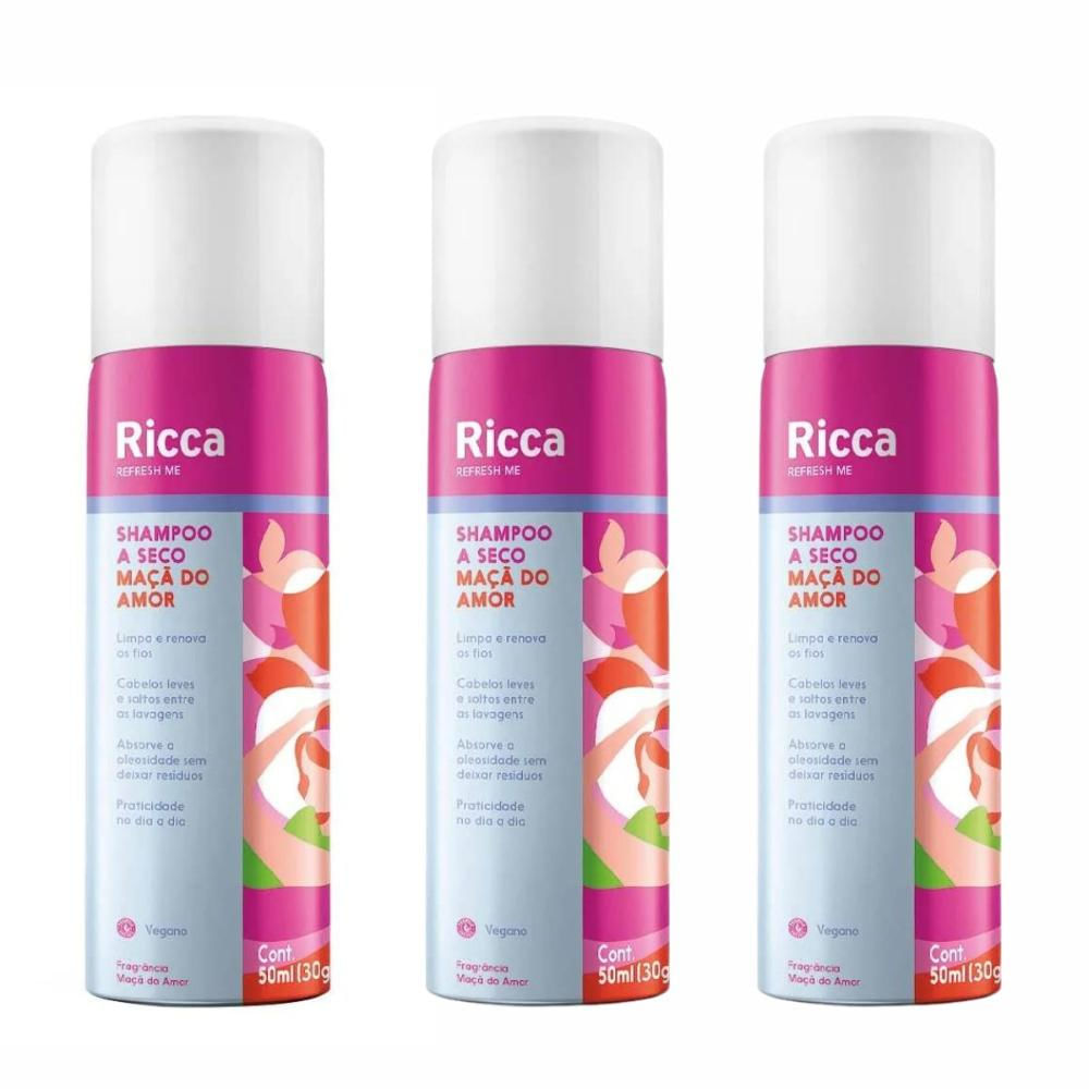 Kit Shampoo A Seco Ricca Refresh Me Maça do Amor