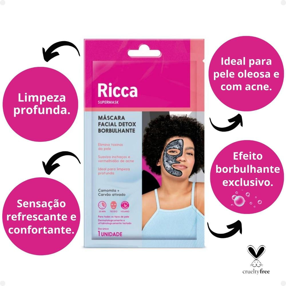 Ricca Máscara Facial Supermask Detox Borbulhante - Época Cosméticos