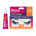 Kit Cílios Postiços + Cola Branca Ricca Belliz Fox Eyes Glow Cat Vol:3 Médio Cód.2694