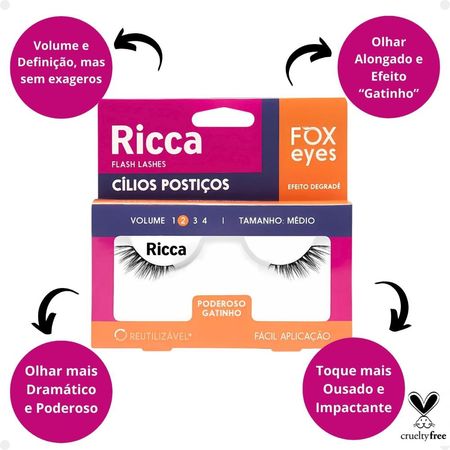 Cílios-Postiços-Ricca-Belliz-Fox-Eyes-Poderoso-Gatinho-Vol:2-Médio--2