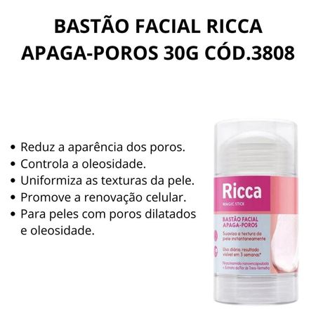 Bastão-Facial-Ricca-Apaga-poros-30g-Cód.3808--4