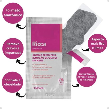 Adesivo-Remoção-de-Cravos-Ricca-Preto-Acne-Defense--4