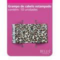 Grampo de Cabelo Estampado Ricca Style Onça C/10un