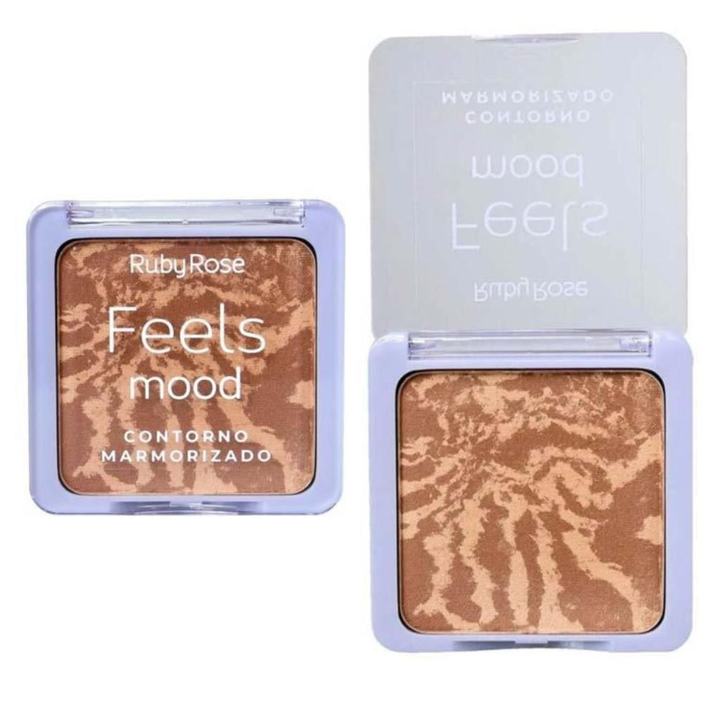 Paleta de Bronzer Blush e Iluminador Ruby Rose Feels Mood 14.9g