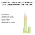 Corretivo Líquido Melu By Ruby Rose Alta Cobertura Bege 3-  11ml