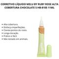 Corretivo Líquido Melu By Ruby Rose Alta Cobertura Chocolate 5 - 11ml