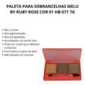 Paleta Para Sobrancelhas Melu By Ruby Rose Cor 01 - 7g