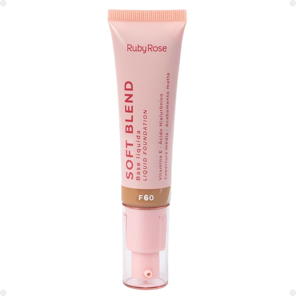 Base Líquida Ruby Rose Soft Blend F60 Média Cobertura 30g