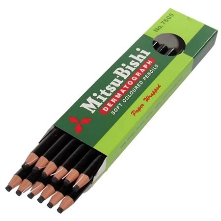 Kit-Mitsubishi:-12-Lápis-Dermatografico-Preto-7600--1