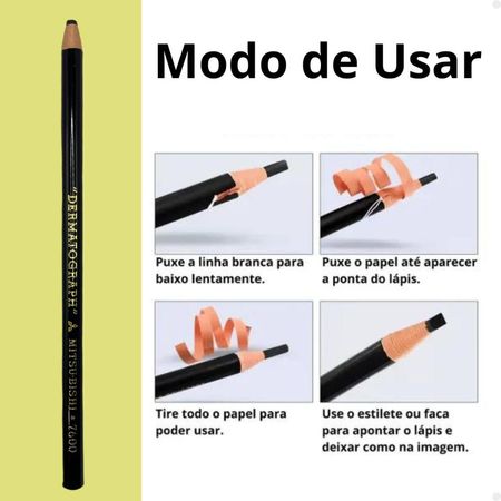 Kit-Mitsubishi:-12-Lápis-Dermatografico-Preto-7600--3