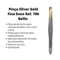 Belliz Enox Pinça Silver Gold Ponta Fina