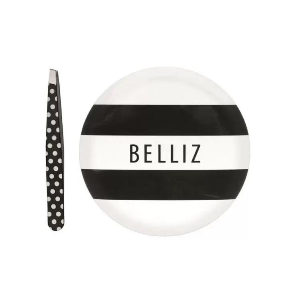 Kit Espelho + Pinça Black & White Belliz