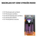 Macrilan Kit Com 5 Pincéis Roxo