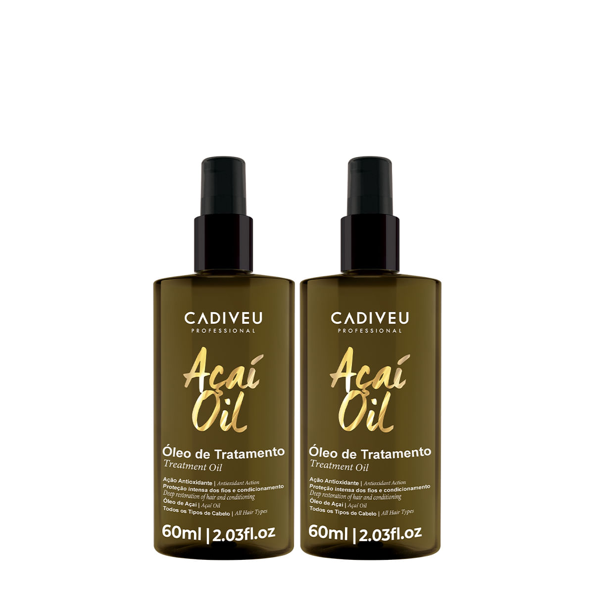 Kit Cadiveu Açaí Oil C/Valvula -  Óleo De Tratamento 60ml (2 unidades)