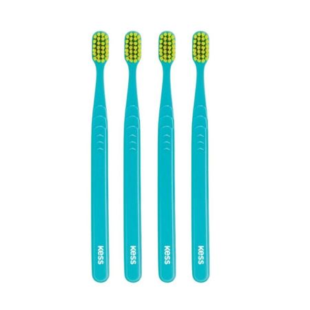 Kit-Escova-Dental-Extra-Macia-Kess-Pro-Pocket-Belliz-Verde-Água-C/4--1