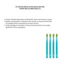 Kit Escova Dental Extra Macia Kess Pro Pocket Belliz Verde Água C/4