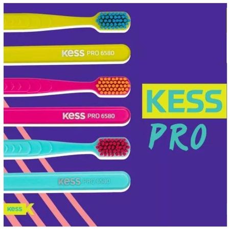Kit-Escova-Dental-Extra-Macia-Kess-Pro-Pocket-Belliz-Verde-Água-C/4--4