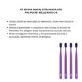Kit Escova Dental Extra Macia Kess Pro Pocket Belliz Roxo C/4