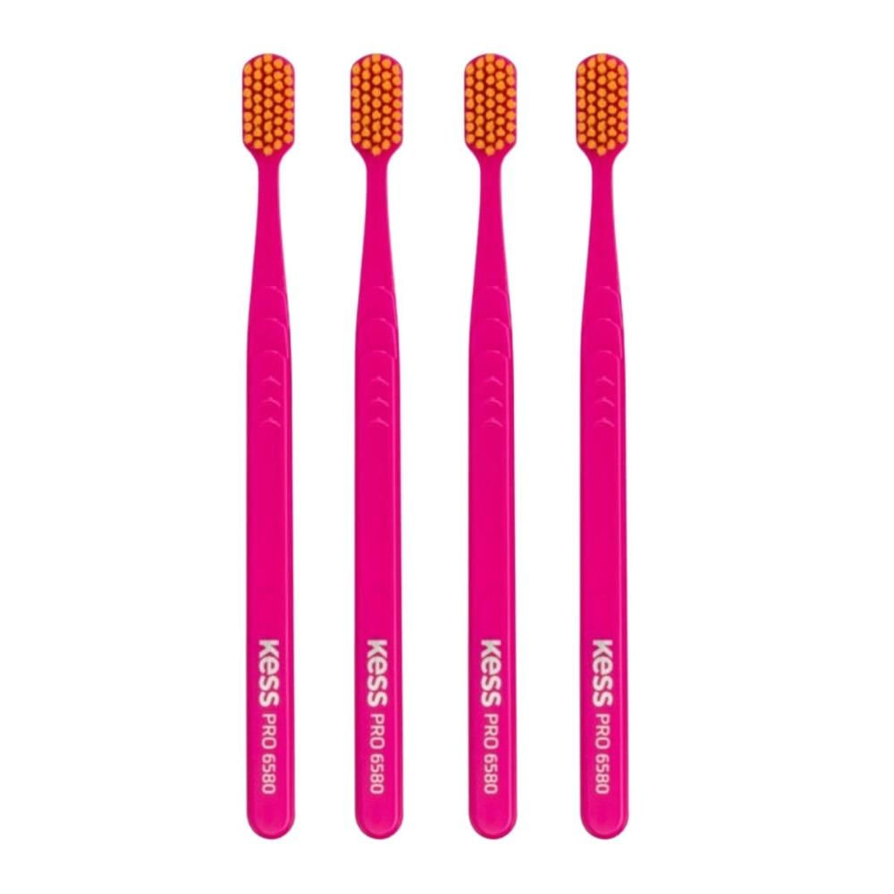Kit Escova Dental Extra Macia Kess Pro Pocket Belliz Rosa C/4