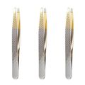 Kit Pinças Silver Gold Enox Belliz Ponta Reta