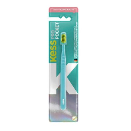 Escova-Dental-Extra-Macia-Kess-Pro-Pocket-Belliz-Verde-Água--1