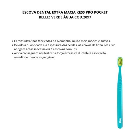 Escova-Dental-Extra-Macia-Kess-Pro-Pocket-Belliz-Verde-Água--4