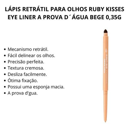 Lápis-Retrátil-Para-Olhos-Ruby-Kisses-Eye-Liner-A-Prova-D´água-Bege-0,35g--2