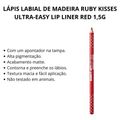 Lápis Labial de Madeira Ruby Kisses Ultra-easy Lip Liner Red 1,5g