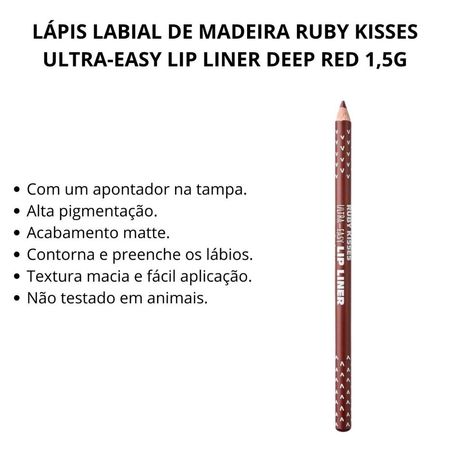 Lápis-Labial-de-Madeira-Ruby-Kisses-Ultra-easy-Lip-Liner-Deep-Red-1,5g--2