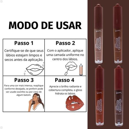 Kit-Luisance-Mauve-Chocolate:-4-Lip-Gloss-Labial-Cores-1,-2,-3-e-4--6