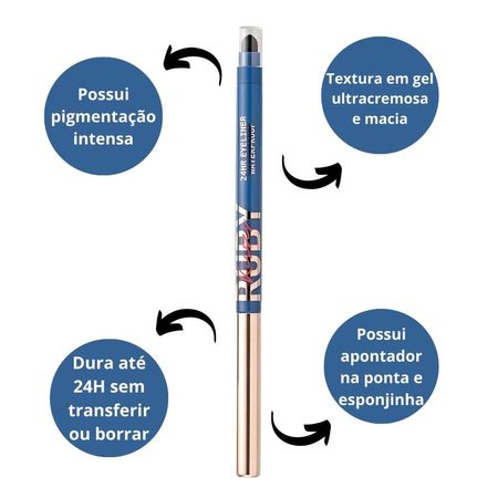 Lápis-Retrátil-em-Gel-à-Prova-D'água-Ruby-Kisses-Glittery-Navy-Blue--3
