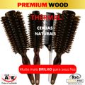 RIÈ Salon Pro Kit 3 Escovas Premium Wood 47mm, 57mm ,64mm +1 Pente