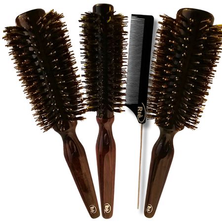 RIÈ-Salon-Pro-Kit-3-Escovas-Premium-Wood-47mm,-57mm-,64mm-+1-Pente--1