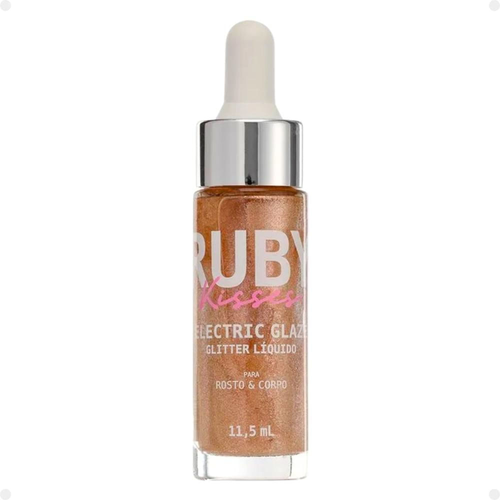 Glitter Líquido Rosto e Corpo Ruby Kisses Electric Glaze Blush Gold