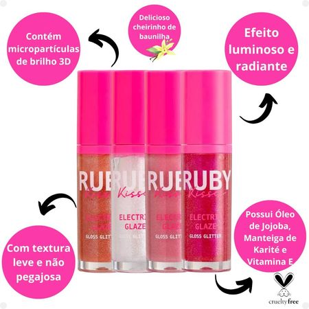 Kit-Ruby-Kisses-Electric-Glaze-Gloss-Glitter:-Blush-Gold,-Holo-Sky,-Unicorn-e-Fuchsia--2
