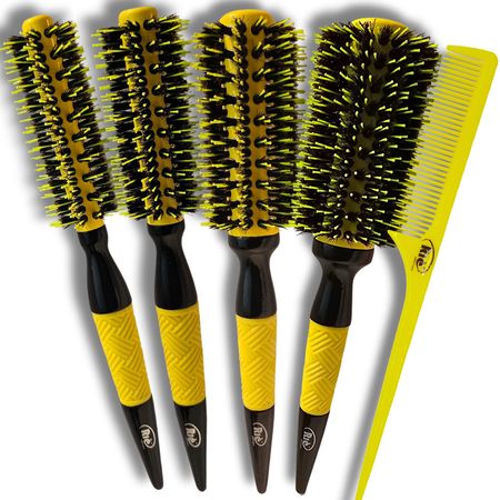 RIÈ-Salon-Pro-Kit-4---Escovas-Extreme-Professional-Tourmaline-40mm,-47mm,-57mm,-64mm-+-Pente--1
