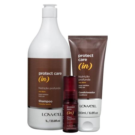 Kit-Lowell-Protect-Care-(In)---Shampoo-1L-+-Condicionador-200ml-+-Óleo-30ml--1