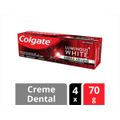 Creme Dental Clareador Colgate White Carvão Ativado Luminous 70g (4 Und)