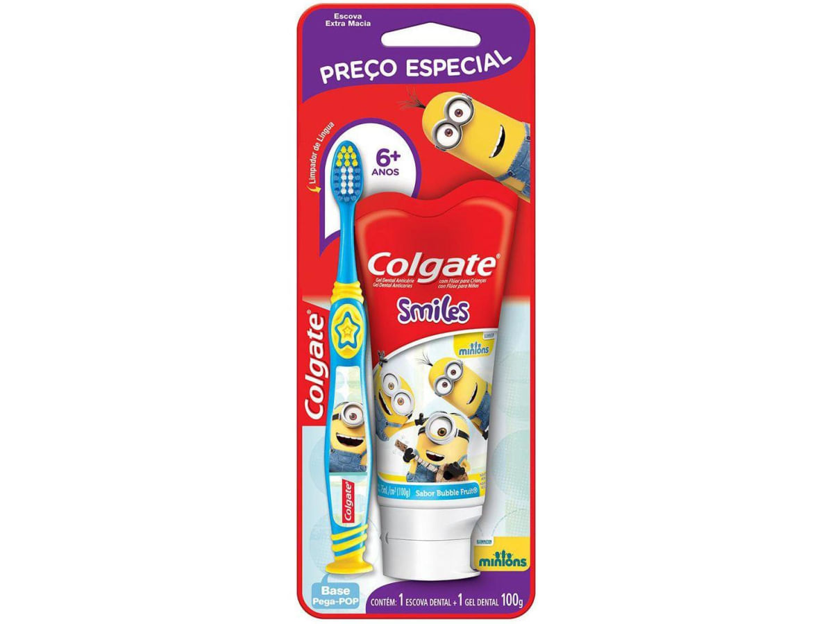 Escova de Dente Infantil Colgate Smiles com Creme Dental 100g