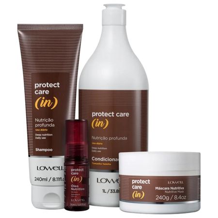 Kit-Lowell-Protect-Care-(In)---Shampoo-240ml-+-Condicionador-1L-+-Máscara-240g-+-Óleo-30ml--1