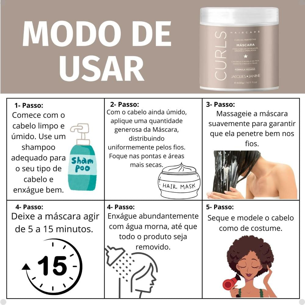 Máscara Condicionadora Jacques Janine Curls 400g - Época Cosméticos
