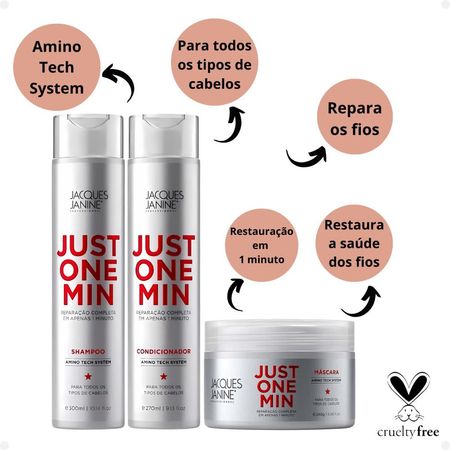 Kit-Jacques-Janine-Just-One-Min:-Shampoo,-Condicionador-e-Máscara--2