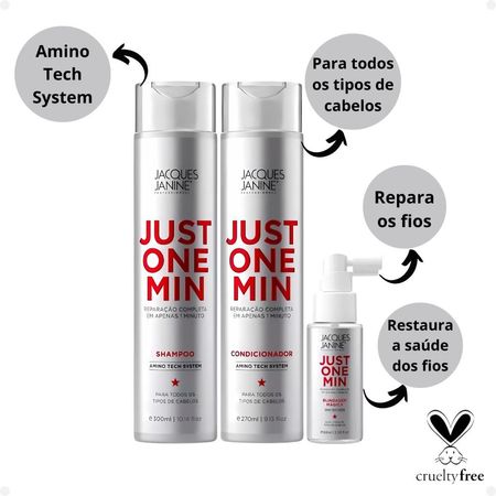 Kit-Jacques-Janine-Just-One-Min:-Shampoo,-Condicionador,-Blindagem--2