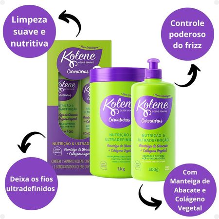 Kit-Kolene-Curvaturas-Nutrição-e-Ultradefinição:-Shampoo-300ml-+-Condicionador-200ml-+-Creme-de-Tratamento-e-Gel-Creme-500g--2