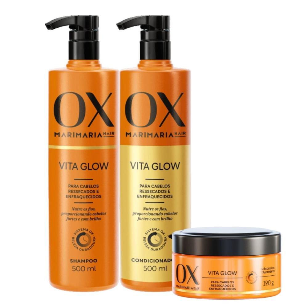 Kit Ox Mari Maria Hair Vita Glow - Shampoo + Condicionador + Máscara